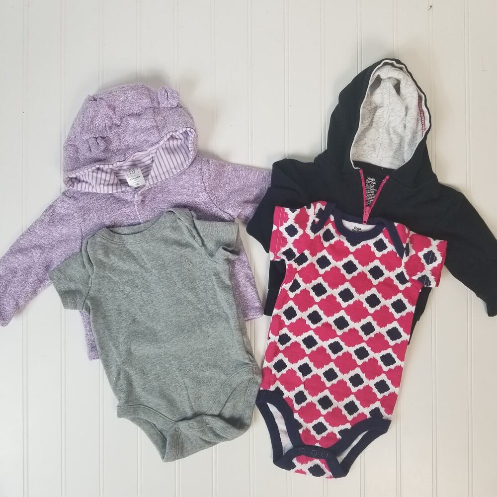 Yoga Sprout Gap 0-3M Zip Up Onesie Bundle